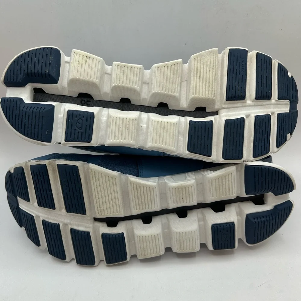 Like NEW Men's On Cloud 5 Terry Neptune White & Blue Running Shoe Sneaker SZ 9.5 - Picture 13 of 16